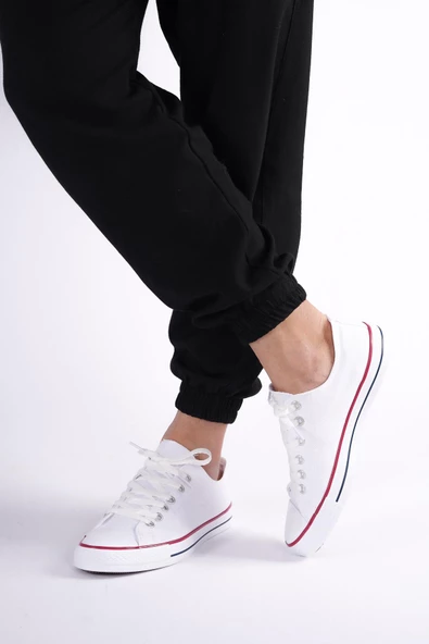 UNISEX BEYAZ KETEN AYAKKABI - 3