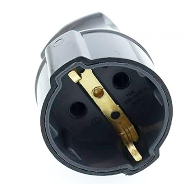 Monofaze Kauçuklu Kablo Bahçe İç Dış Mekan Korunaklı Su Geçirmez Siyah Kapaklı Dişi Fiş Tek 16A - 2