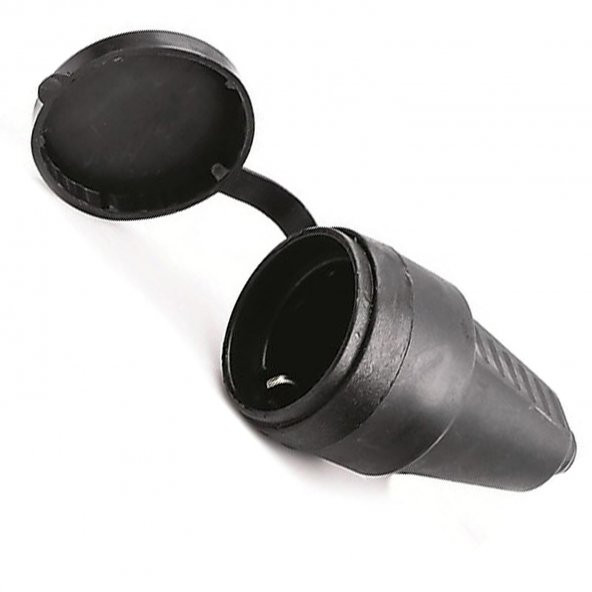 Monofaze Kauçuklu Kablo Bahçe İç Dış Mekan Korunaklı Su Geçirmez Siyah Kapaklı Dişi Fiş Tek 16A - 3