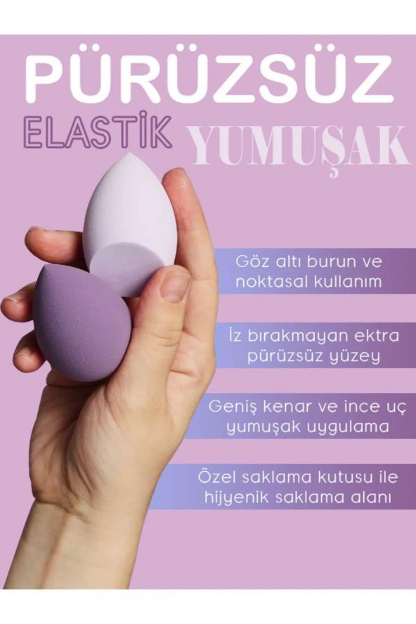 Fontenay Süngeri Kutulu Sünger Seti, Fondöten, Kapatıcı, Pudra Uygulama 4lü Set - 2