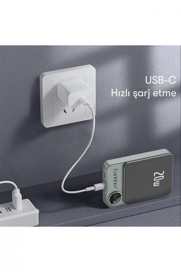 Peeq Earldom PD24 10.000 mAh 20W Kablosuz Şarjlı Pd Hızlı Şarj Magsafe Premium Mini Powerbank - 5