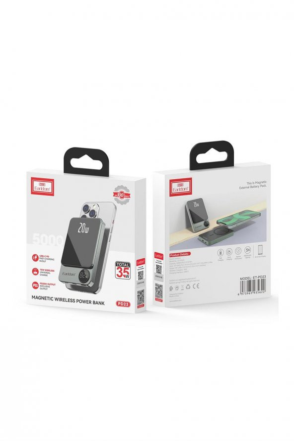 Peeq Earldom PD23 5.000 mAh 20W Kablosuz Şarjlı Pd Hızlı Şarj Magsafe Premium Mini Powerbank - 7