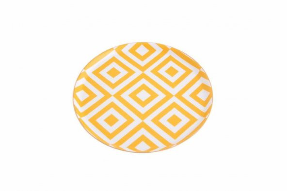 Porland Morocco Desen4 Sarı Düz Tabak 20 cm 04A+P018859 - 2