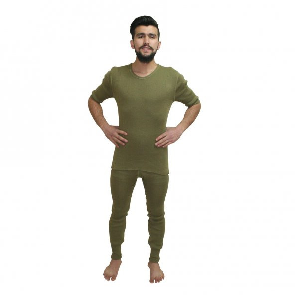 Asker Örgü Yarım Kol Takım Örgü İçlik Kışlık İçlik - Resim 3