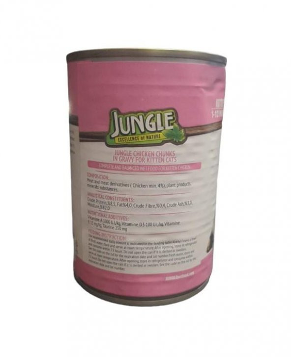 Jungle Konserve Kedi Maması Yavru Tavuklu 400gr - 2
