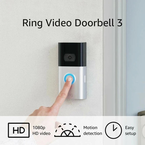 Ring Video Doorbell 3 - Gelişmiş Wifi, İyileştirilmiş Hareket Algılama - 2