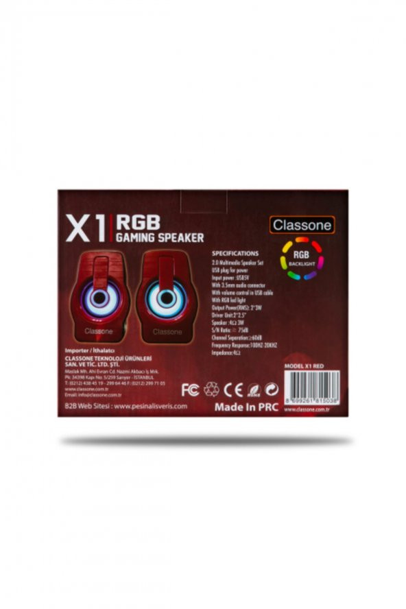 X1 Red Rgb Gamıng Hoparlör-kırmızı - Resim 4
