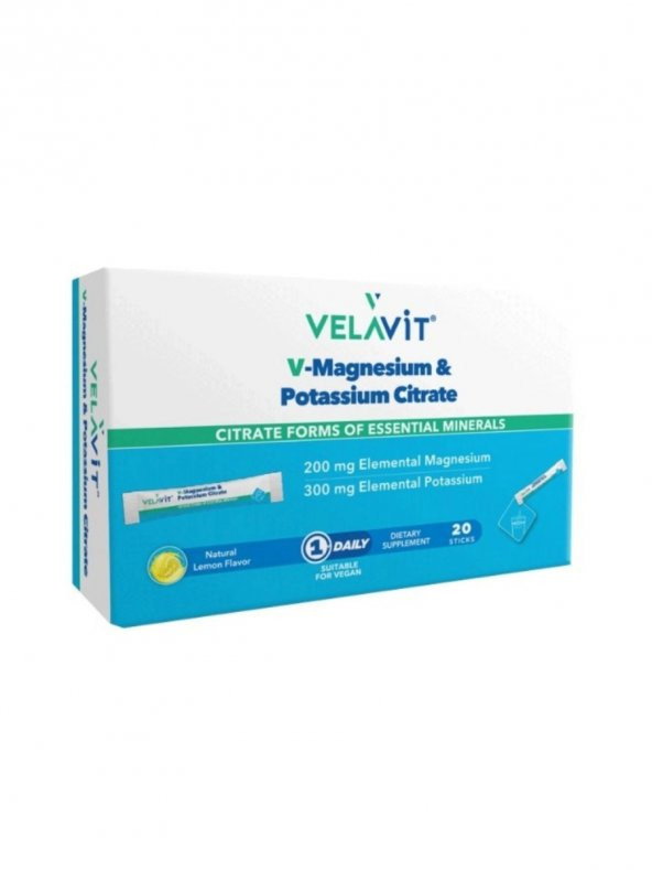 Velavit V-Magnesium & Potassium Citrate 20 Saşe