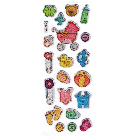 Sticker Kabartmalı Stiker Defter, Planlayıcı Sevimli Bebek ikonları(cb485) 16x7 cm