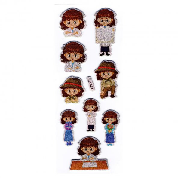 Sticker Kabartmalı Stiker Defter, Planlayıcı izci kız (cb487) 16x7 cm
