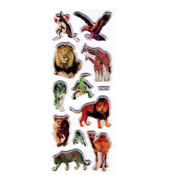 Sticker Kabartmalı Stiker Defter, Planlayıcı Etiket Orman Hayvanları(cb278) 16x7 cm - 2