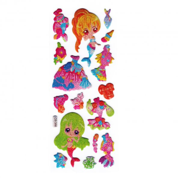 Sticker Kabartmalı Stiker Defter, Planlayıcı Etiket Denizkızı (cb388) 16x7 cm