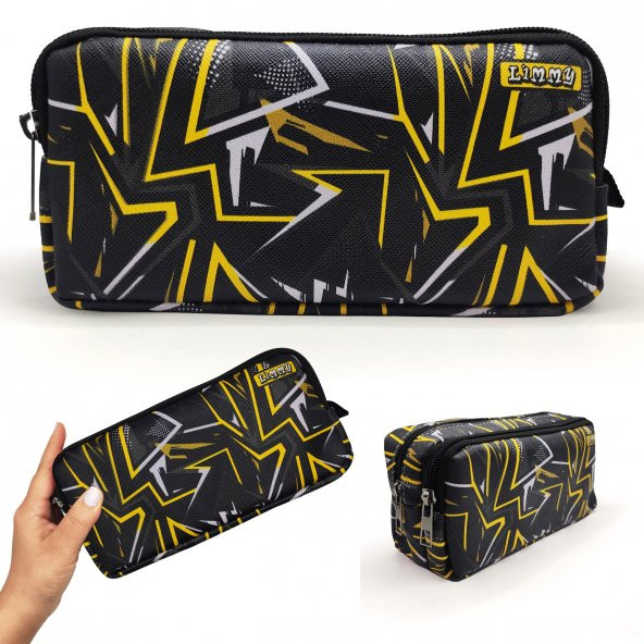 Kalem Kutusu Siyah Kamuflaj Kalemkutu Vegan Deri iki Bölmeli Kalemlik ürün görseli