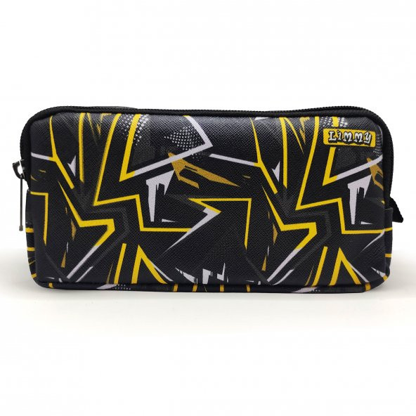 Kalem Kutusu Siyah Kamuflaj Kalemkutu Vegan Deri iki Bölmeli Kalemlik - Resim 3