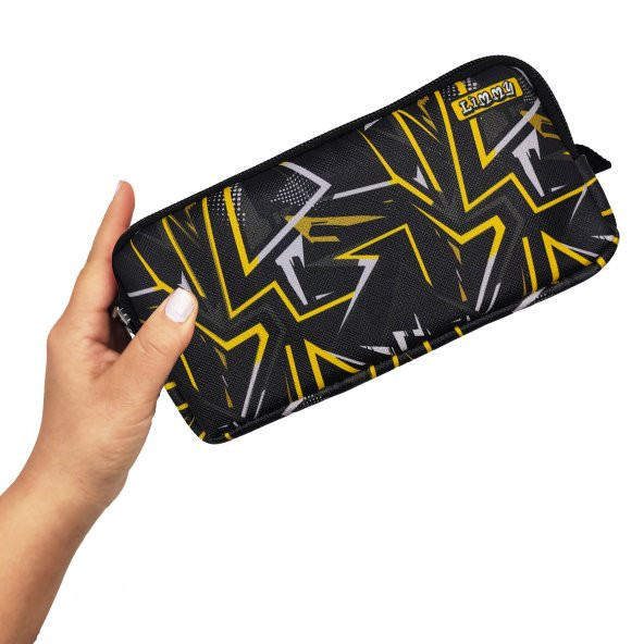 Kalem Kutusu Siyah Kamuflaj Kalemkutu Vegan Deri iki Bölmeli Kalemlik - Resim 4