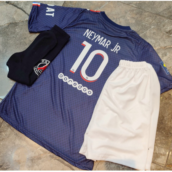 Çocuk Psg Neymar Forma + Beyaz Şort+ Çorap 3'lü Set - 2