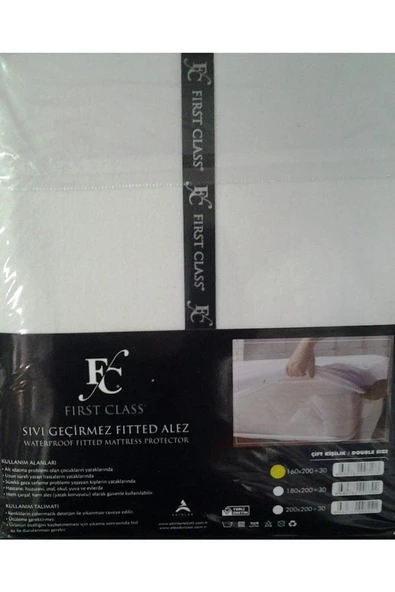 Fırsat Class Fıtted Sıvı Geçirmez Çift Kişilik Yatak Alezi Lastikli Çarşaf Modeli 160x220 30 cm ürün görseli 1