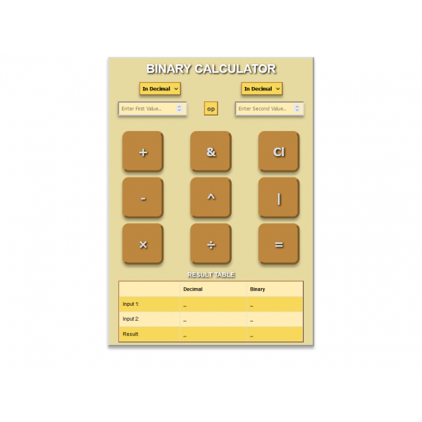 BINARY CALCULATOR