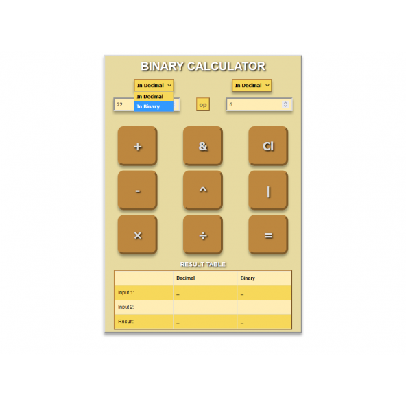 BINARY CALCULATOR - 2