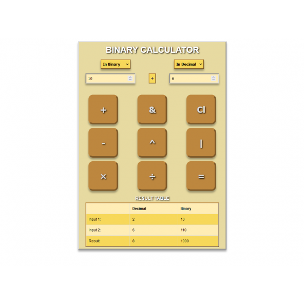 BINARY CALCULATOR - 3
