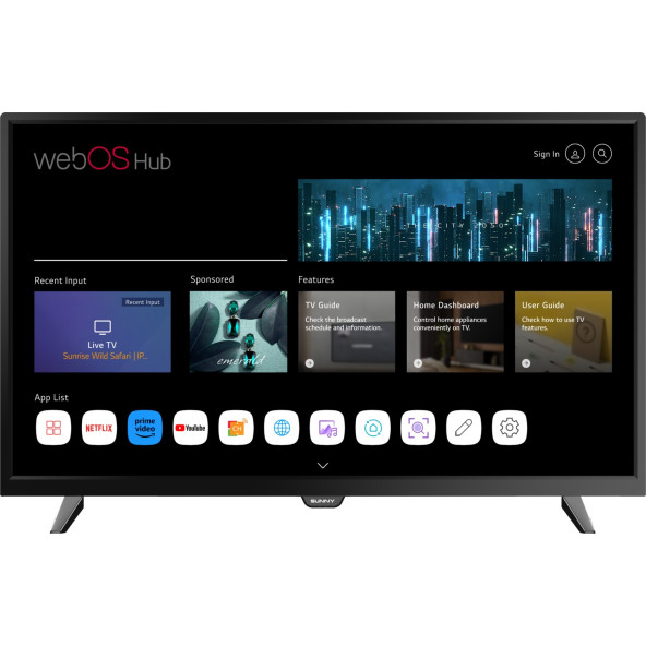 Sunny SN32DAL540 32" 80 Ekran Uydu Alıcılı HD webOS Smart LED TV