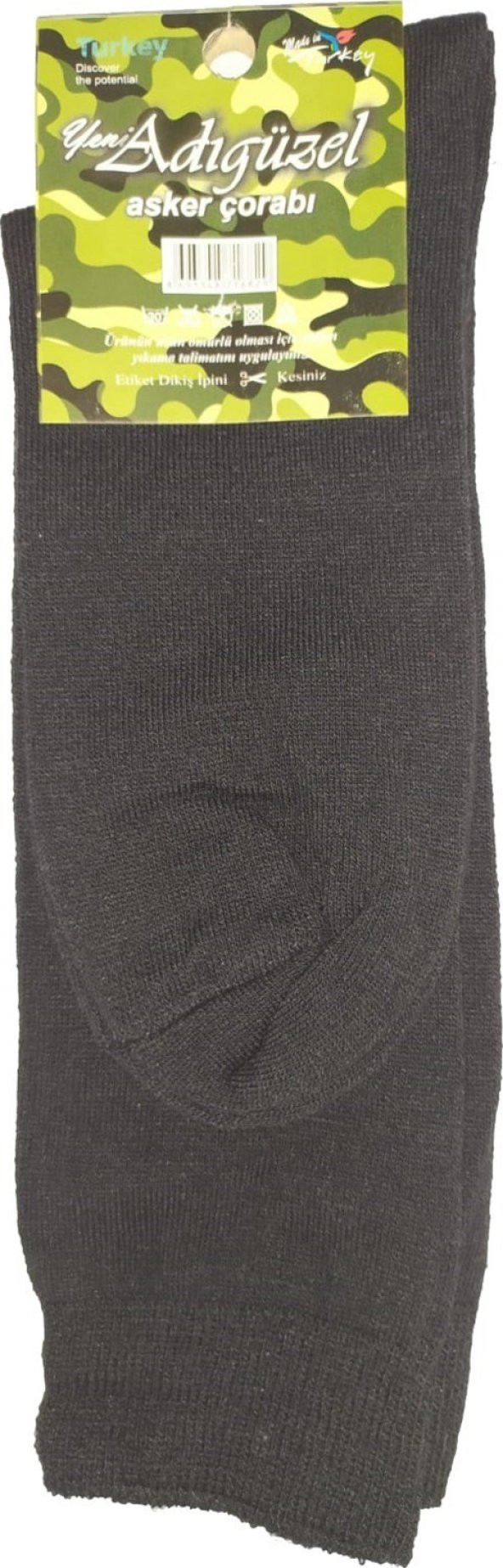 Asker Çorabı Adıgüzel Siyah 6 Adet - 2