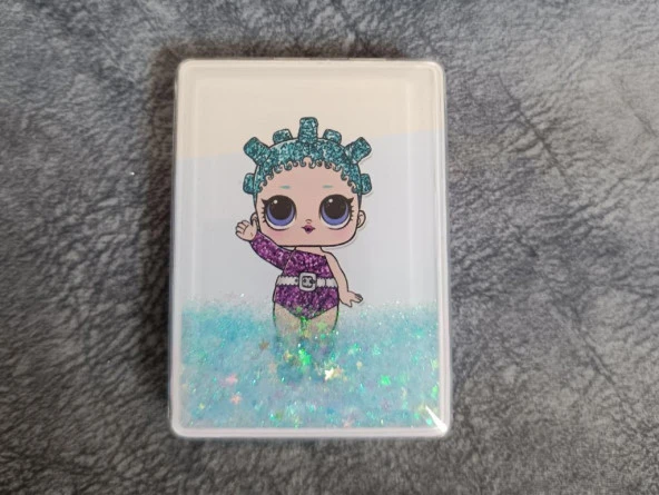 Cep Ayna Makyaj Çanta Seyehat Taşınabilir Ayna Bebek Sulu Pullu Kozmetik ürün görseli