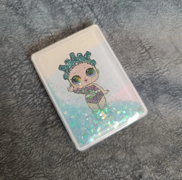 Cep Ayna Makyaj Çanta Seyehat Taşınabilir Ayna Bebek Sulu Pullu Kozmetik - Resim 2