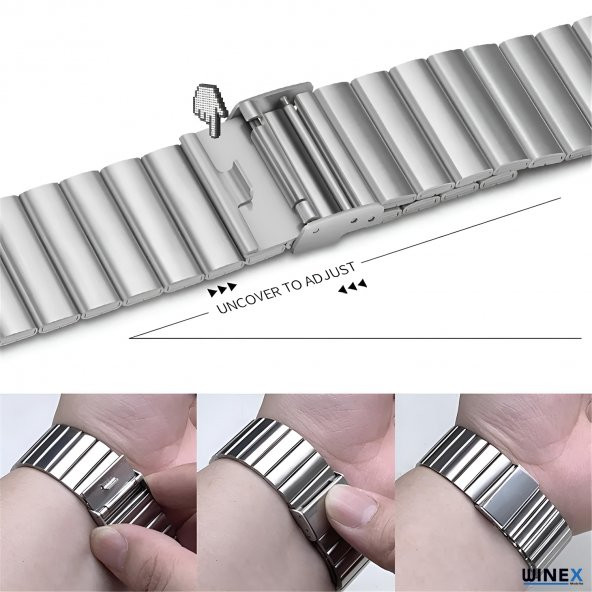 Winex Watch GT3 Pro Android İos HarmonyOs Uyumlu Akıllı Saat Yedek Kordonlu Gümüş - 3