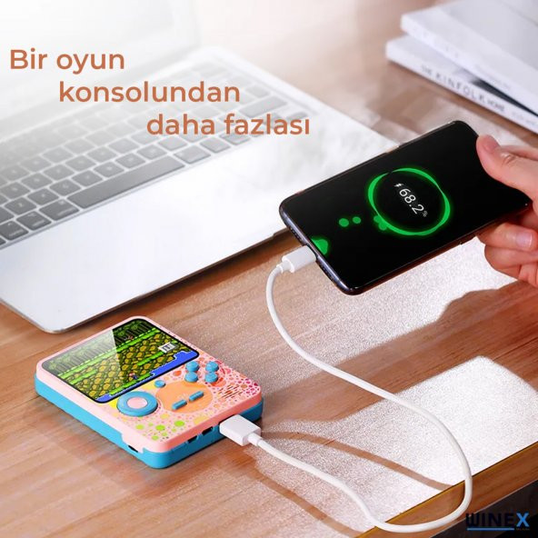 Winex G6 Retro 3.5 inç Tv Bağlanan Oyun Konsolu Mavi (666 Klasik Oyunlar) - 3