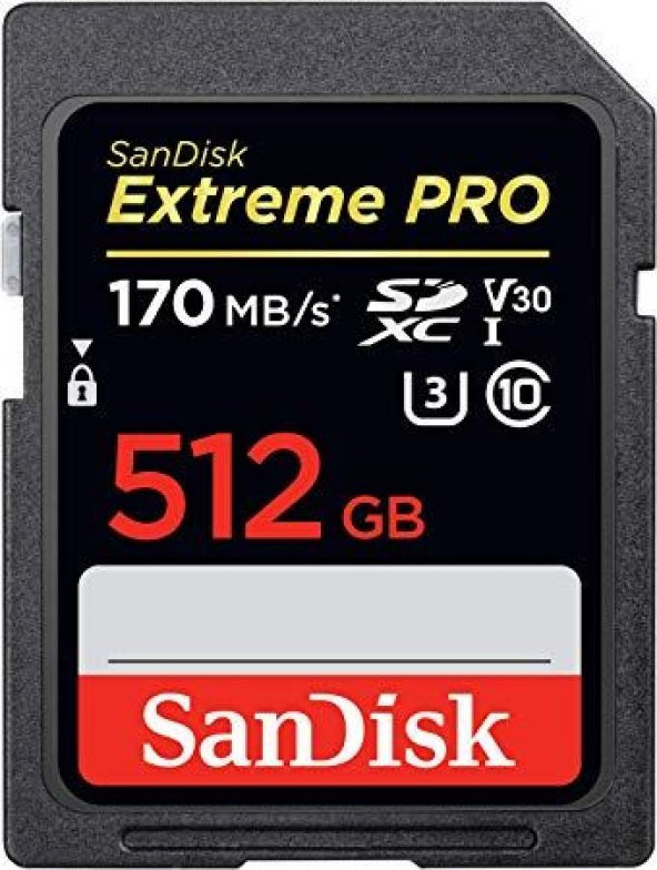 SANDISK 512 GB Extreme Pro SDHC 170 MB/s Class 10 SD-MMC Kart SDSDXXY-512G-GN4IN