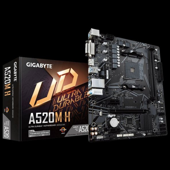 GIGABYTE AMD A520M-H AM4 DDR4 4266MHZ DVI HDMI ANAKART A520M-H