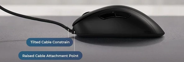 ZOWIE Paracord Kablolu Büyük Boy Sağ El Ergonomik Hafif 24 Çentik Siyah Espor EC1-C - Resim 2