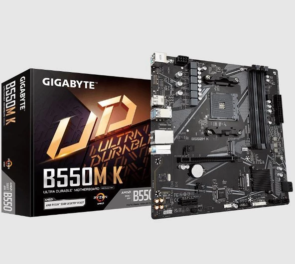 GIGABYTE AMD B550 Ultra Durable Motherboard with Digital VRM Solution PCIe 4.0 B550M-K