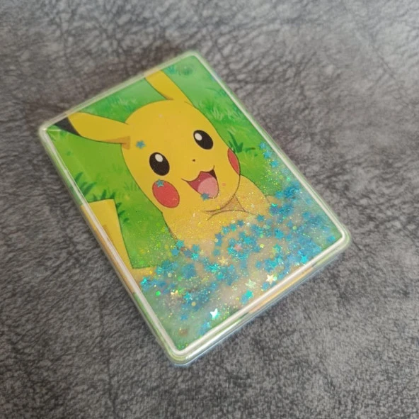 Cep Ayna Pokemeon Pikachua Makyaj Çanta Seyehat Taşınabilir Ayna Bebek Sulu Kozmetik Büyüteç Kompakt Katlanır - 2