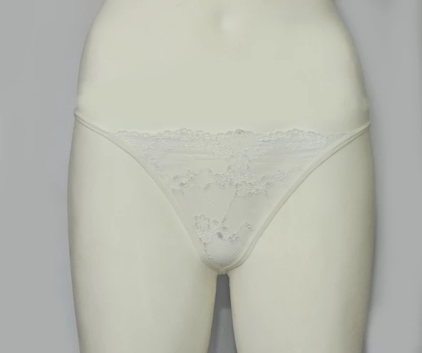 ASM1176 Kadın Ekru Dantel İlk Aşkım String - 4
