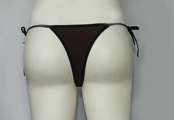 ASM1171 Kadın Kahve Yan Bağcıklı Hislerim String - 5