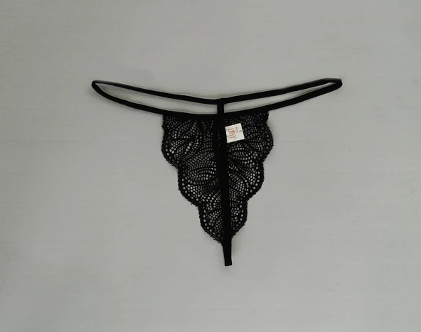 ASM1172 Kadın Siyah Lyc Dantel İsteğim String - 6