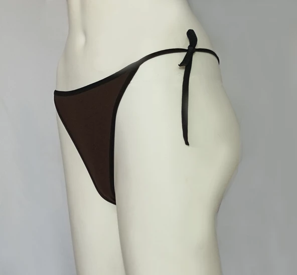 ASM1171 Kadın Kahve Yan Bağcıklı Hislerim String - 4