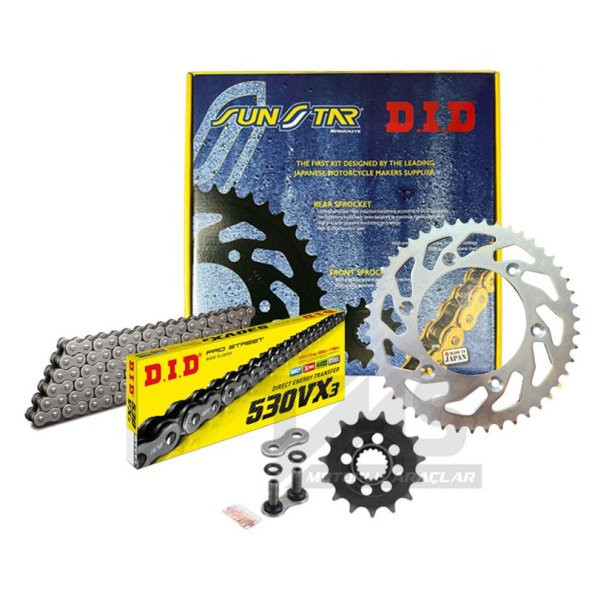 Did-Sunstar 2002-2010 Honda VFR 800 Uyumlu Zincir Dişli Set Çelik Renk