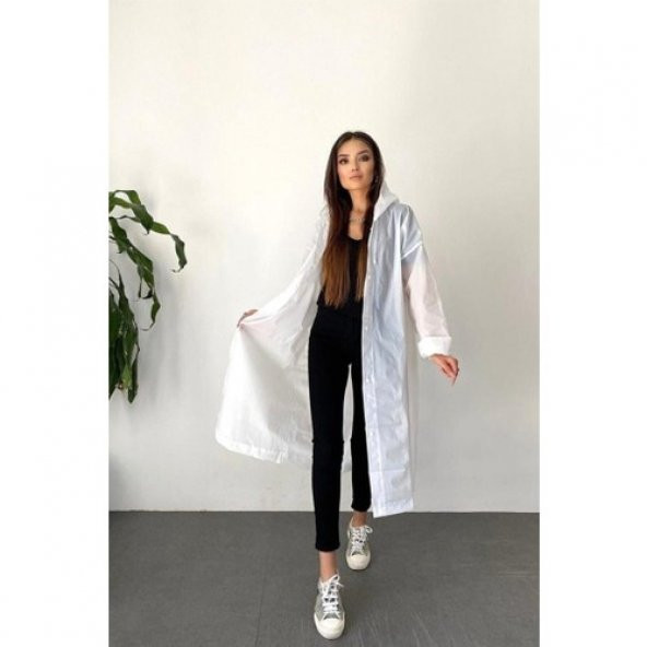 Eleven Market Kadın Erkek Yağmurluk Kapüşonlu Çıtçıtlı Eva Siyah Yağmurluk M21MRC881R03 - 2