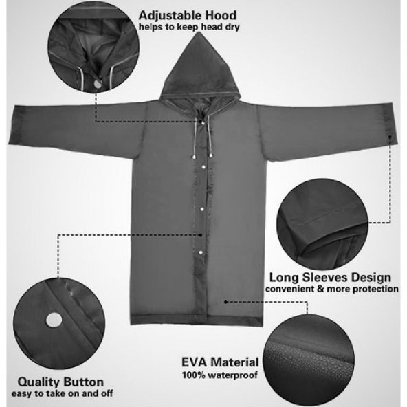 Eleven Market Eva Pratik Trend Kız Çocuk Yağmurluğu 8- 14 Yaş - 5