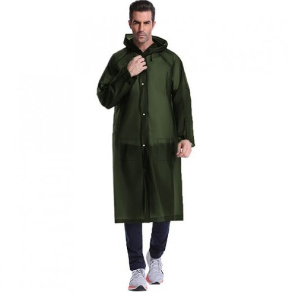 Eleven Market Raıncoat Eva Unisex Haki Yağmurluk - 3