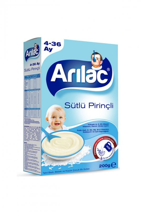 ARILAC Sütlü Pirinçli Bebek Ve Küçük Çocuk Ek Gıdası 200 gr