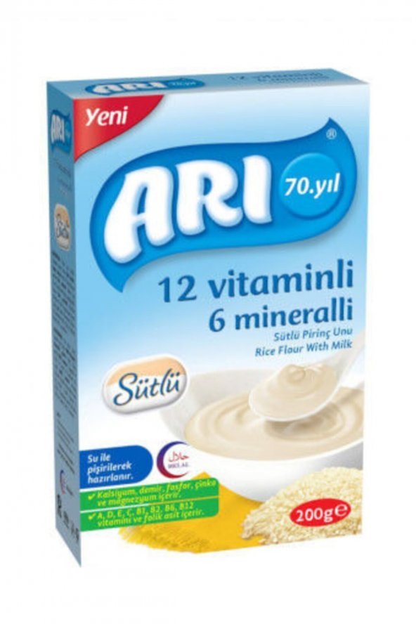 Arı Mama 200 gr Sütlü Pirinç Unu 12li Paket