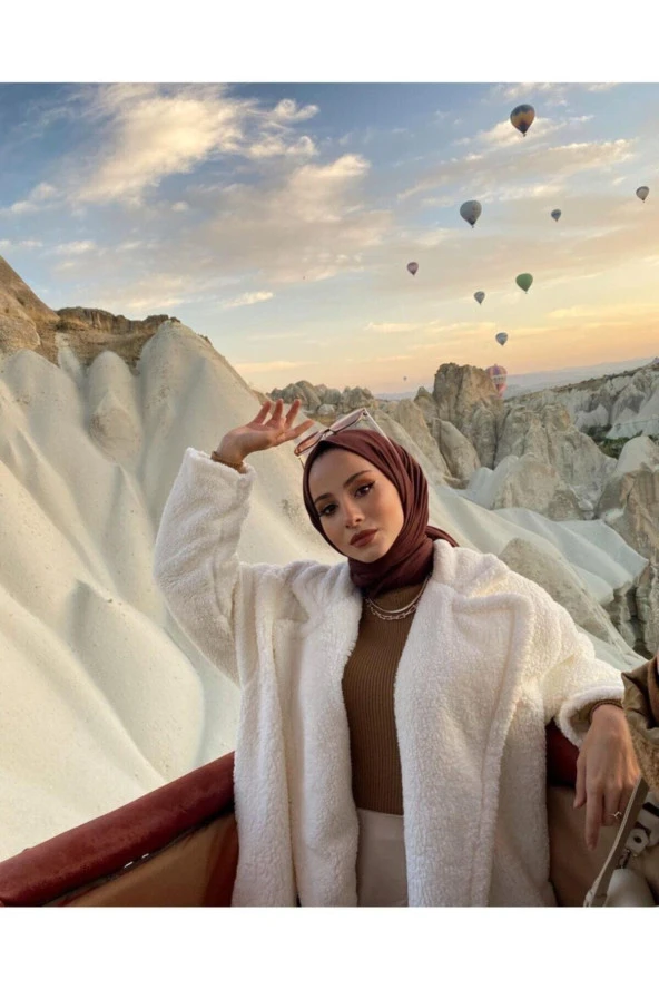 Tesettür Penye Şal Modeli -acı Kahverengi