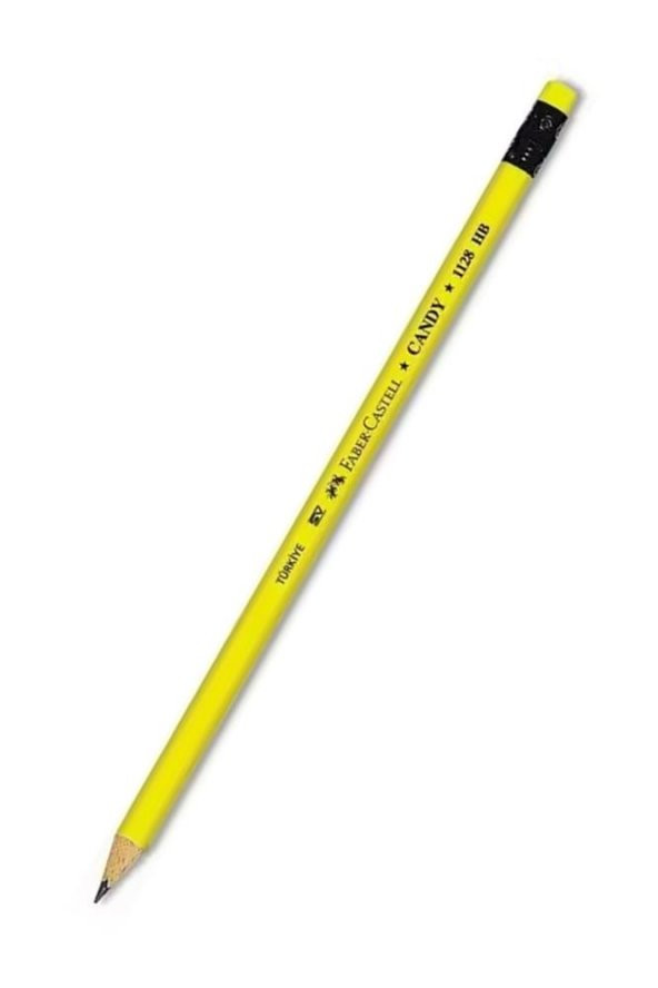 Kurşun Kalem Silgili 4 Adet Candy HB Siyah Kurşun Kalem Silgili Kalem Neon Desenli HB Kalem - 2