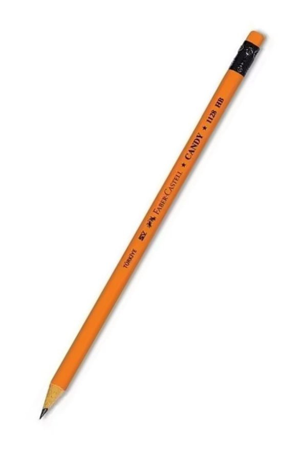 Kurşun Kalem Silgili 4 Adet Candy HB Siyah Kurşun Kalem Silgili Kalem Neon Desenli HB Kalem - 4