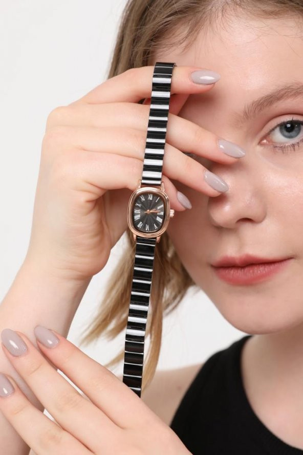 Lilith Roma Rakam Siyah Kadran Rose Kasa Kadın Kol Saati ürün görseli 1