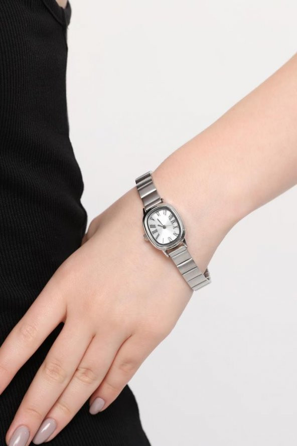 Lilith Roma Rakam Gümüş Kadran Gümüş Kordon Kadın Kol Saati - Resim 5